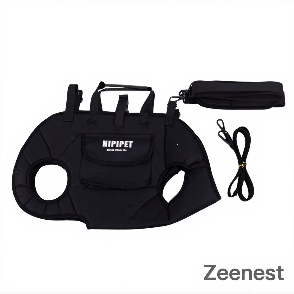Zeenest™ black escape-proof pet harness and leash set for small dogs
