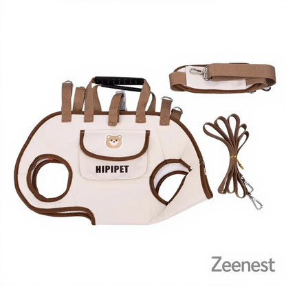 Zeenest™ beige escape-proof pet harness and leash set for small dogs