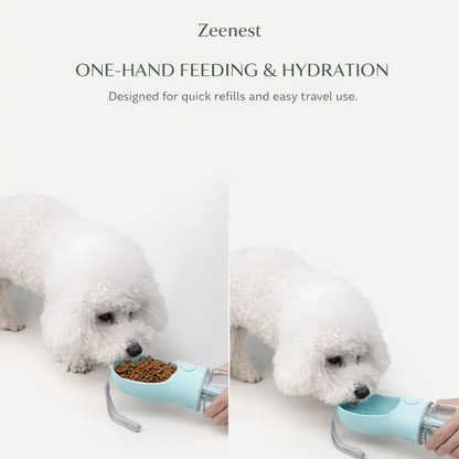 Zeenest™ AquaGo Travel Bottle front view travel water dispenser for pets