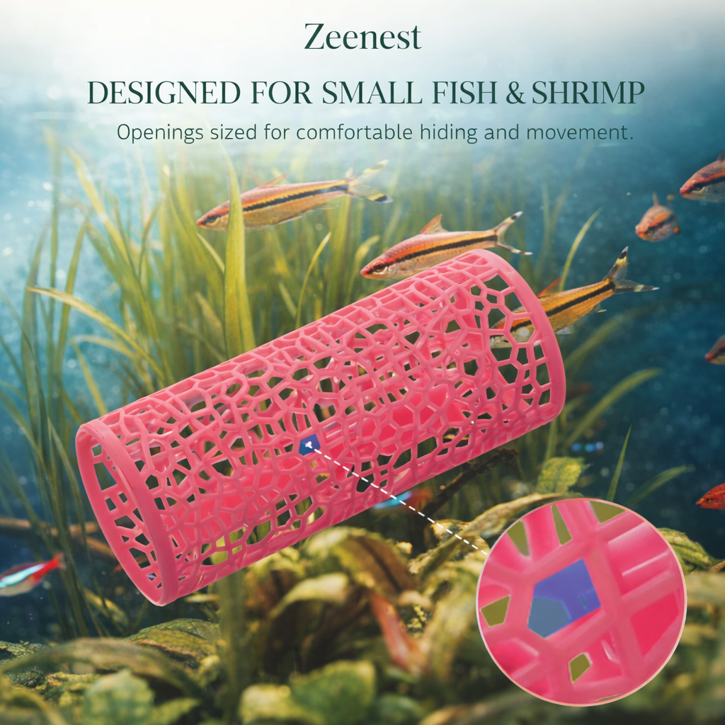 Zeenest™ AquaTunnel Hideout features safe hideout tunnel for aquarium fish