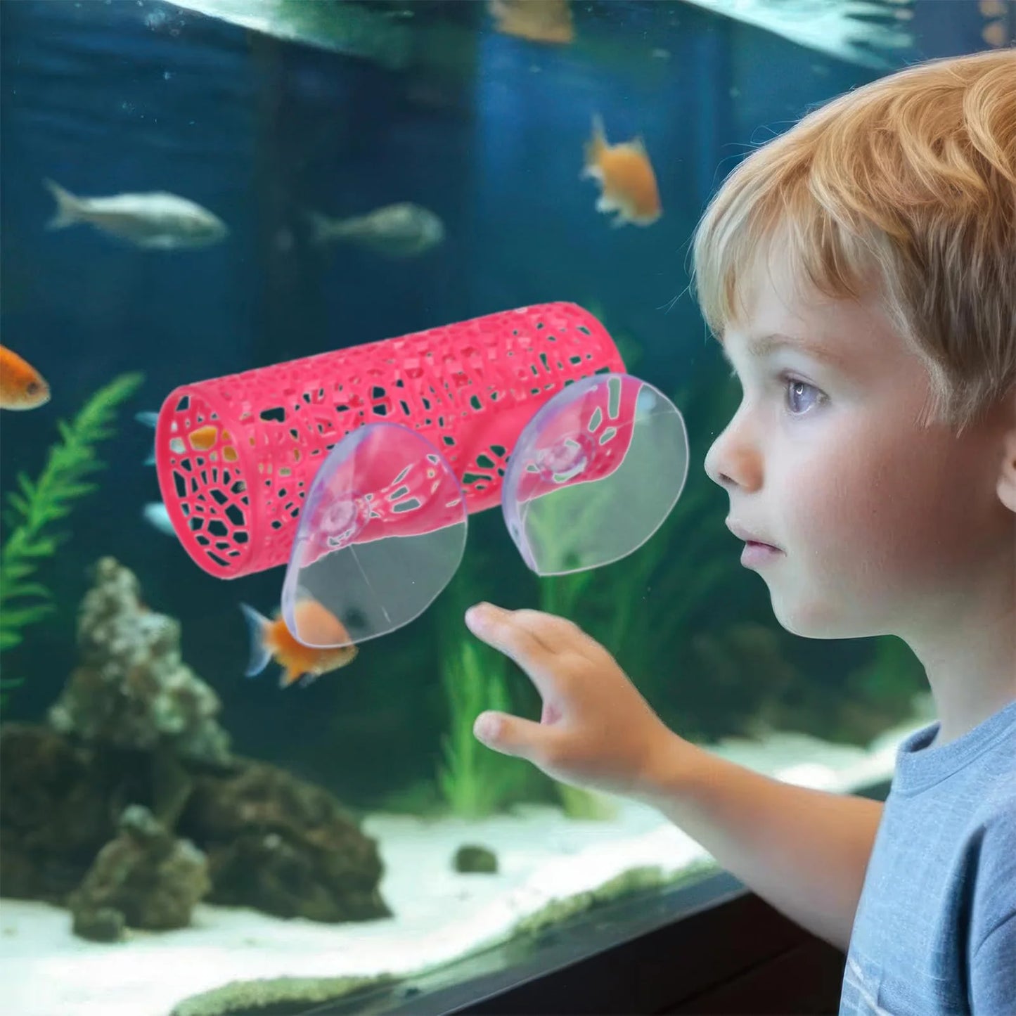 Zeenest™ AquaTunnel Hideout placed in aquarium for fish to hide and explore
