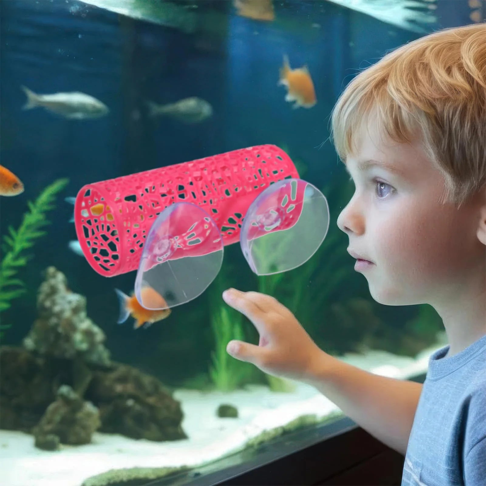 Zeenest™ AquaTunnel Hideout placed in aquarium for fish to hide and explore