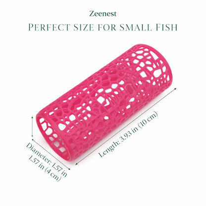 Zeenest™ AquaTunnel Hideout size guide with aquarium tunnel dimensions