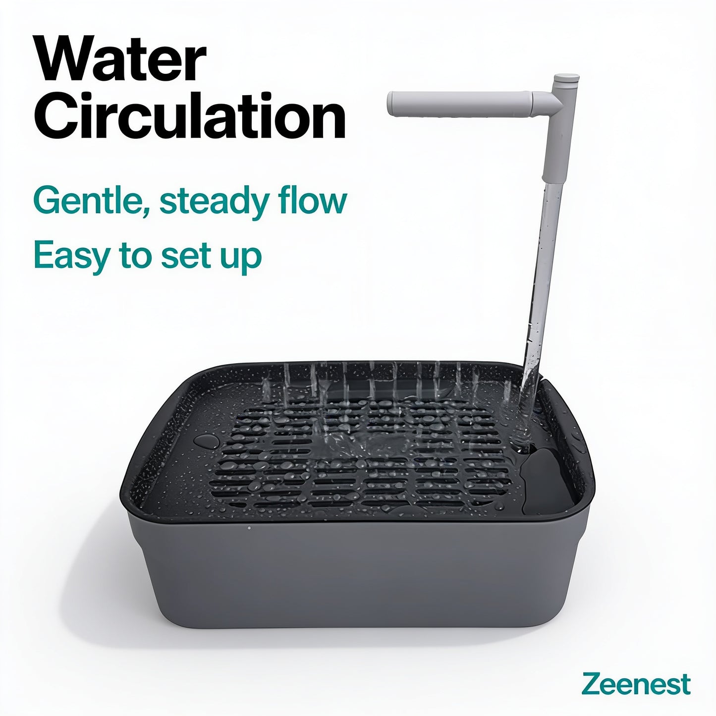 Zeenest™ CircuBath automatic bird shower bath tub with water circulation for small birds