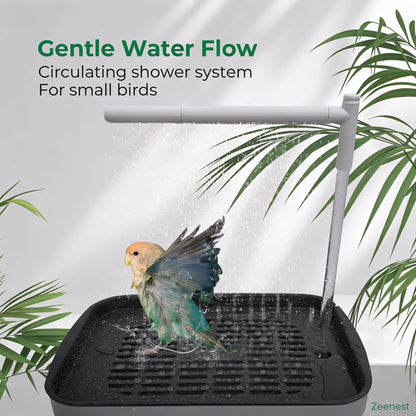 Zeenest™ CircuBath automatic bird shower features gentle water flow and circulating system for small birds