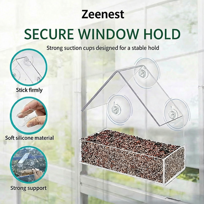 How to install Zeenest™ ClearView Bird Feeder on a window using strong suction cups