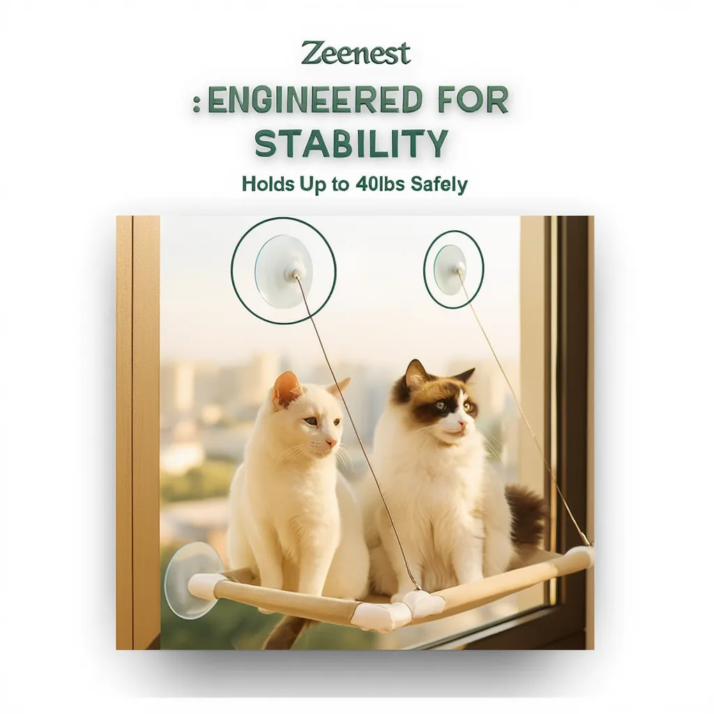 Zeenest™ CloudView Window Hammock for Cats size guide and dimensions
