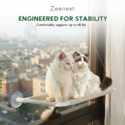 How to install Zeenest™ CloudView Window Hammock for Cats using suction cups on a window