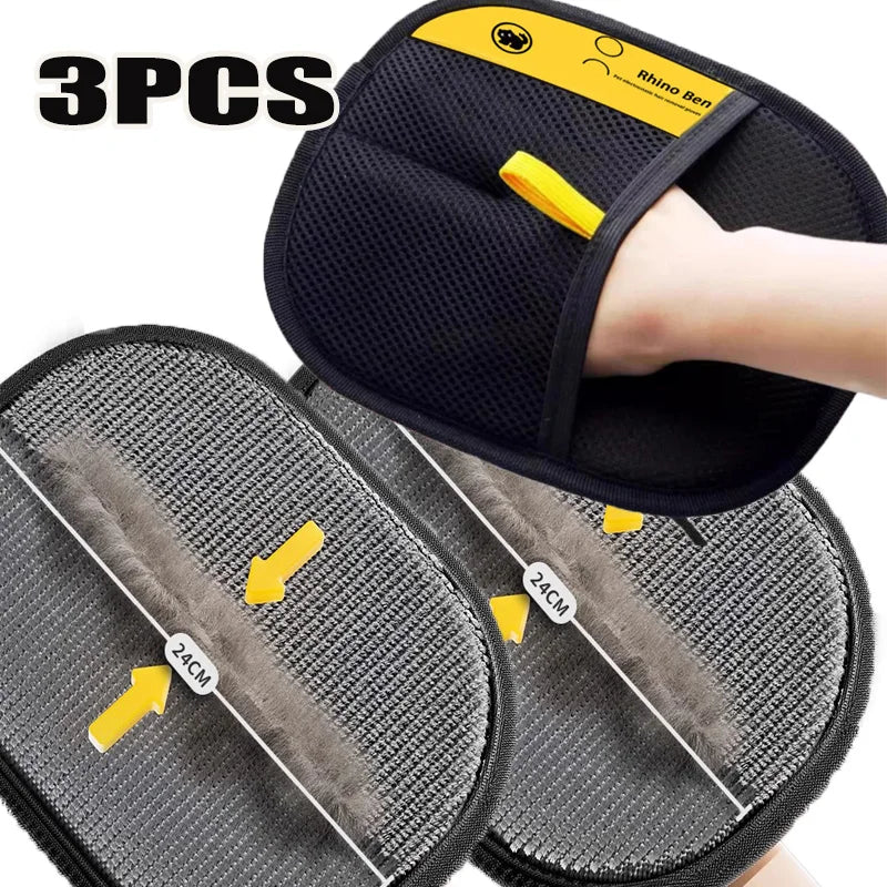 Zeenest™ Gentle Touch grooming glove set of three pieces included