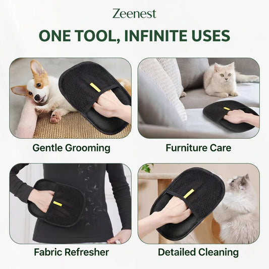 Zeenest™ Gentle Touch 2-in-1 grooming and massage glove for pets