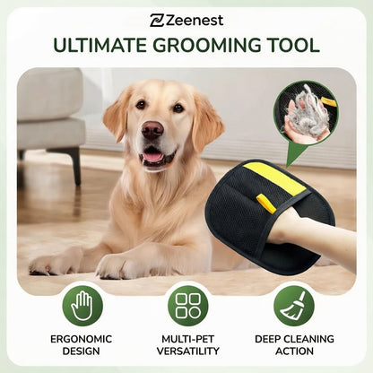 Grooming a pet with Zeenest™ Gentle Touch grooming and massage glove