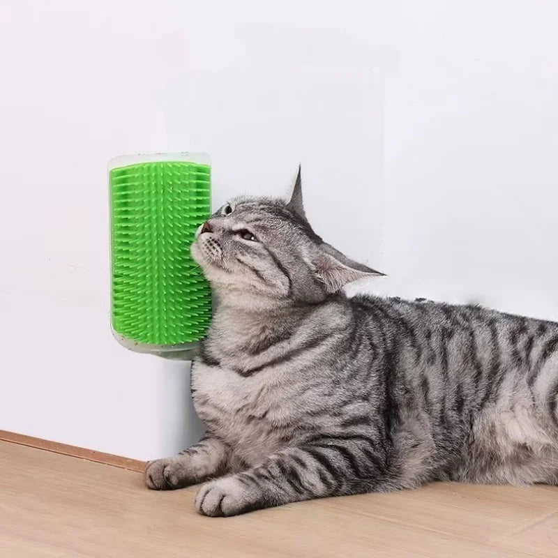 Close-up of Zeenest™ Self-Groom Corner Brush soft grooming bristles for cats 
