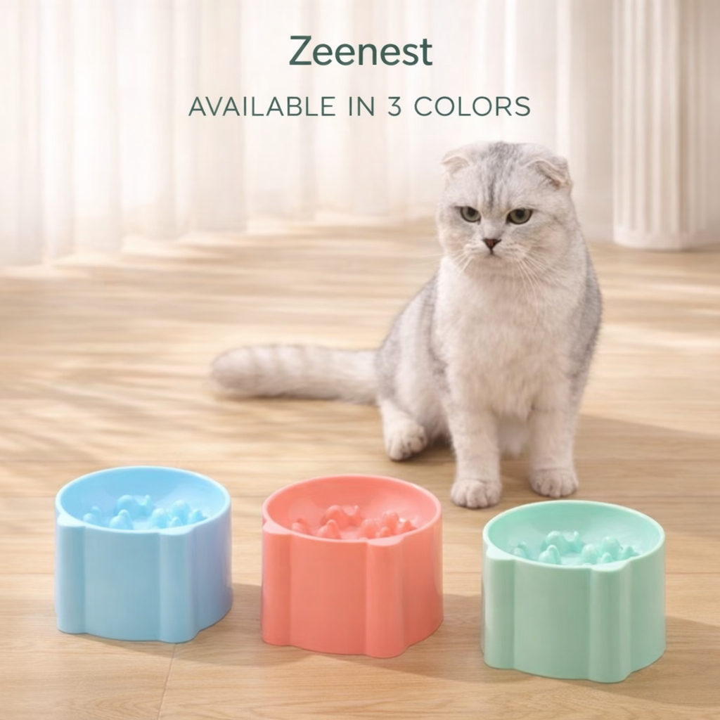 Top view of Zeenest™ SlowFeast Bowl maze design for slow feeding